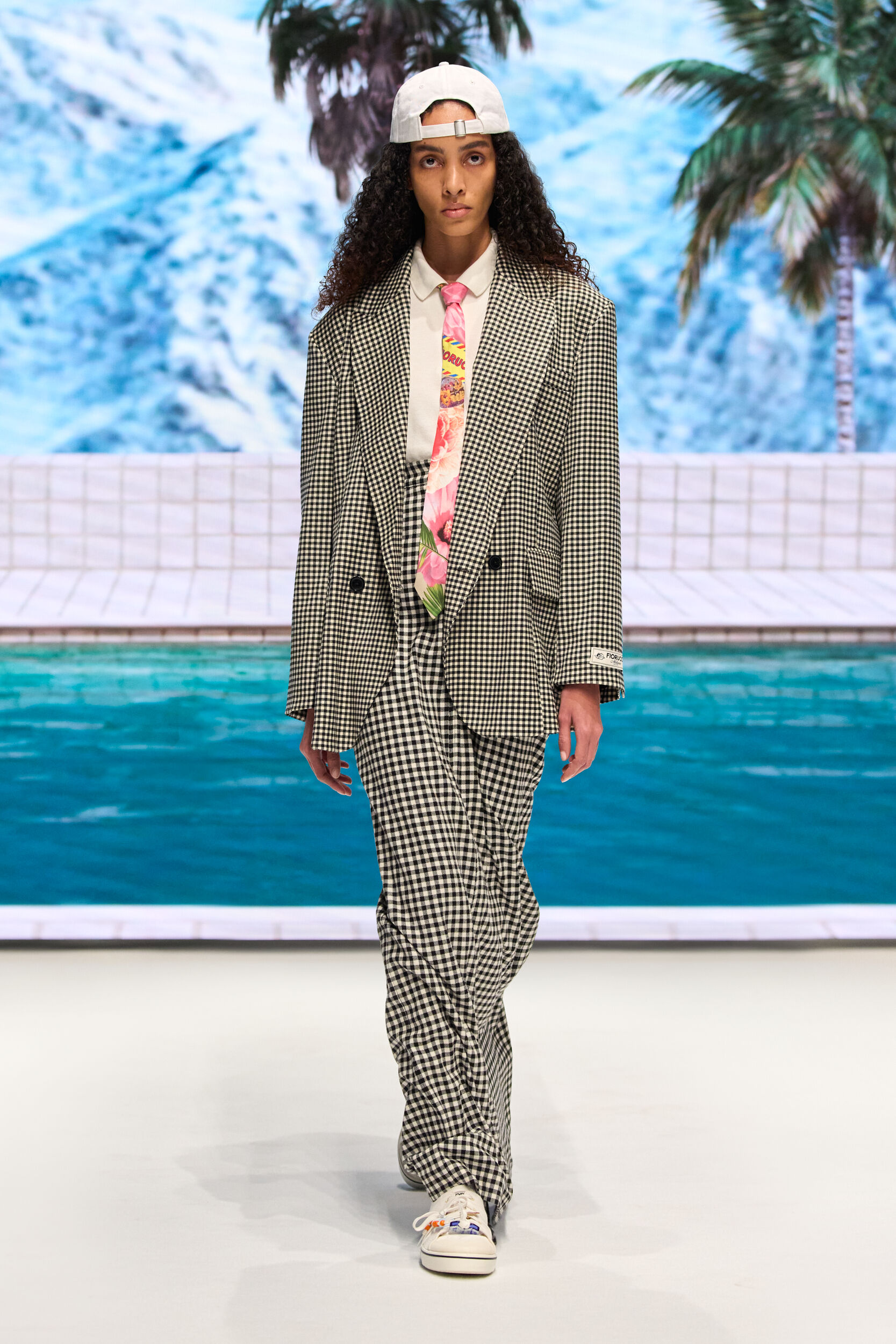 Gingham Blazer Black